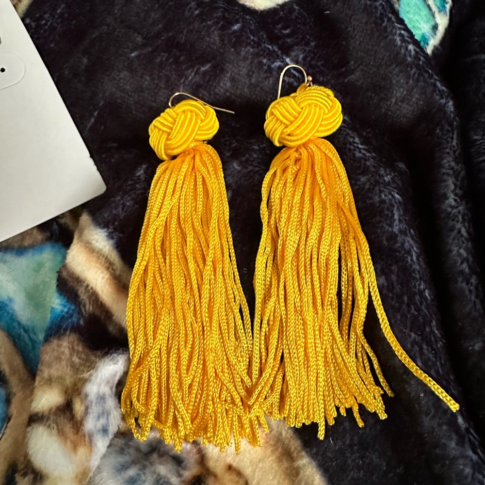 Yellow Tassel Earrings